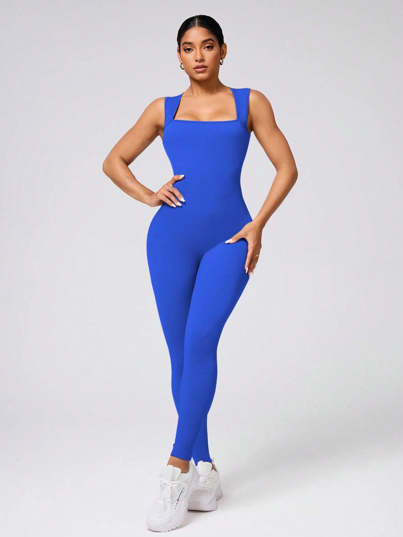 Sport Studio Ladies Solid Color Simple Daily Sports Jumpsuit