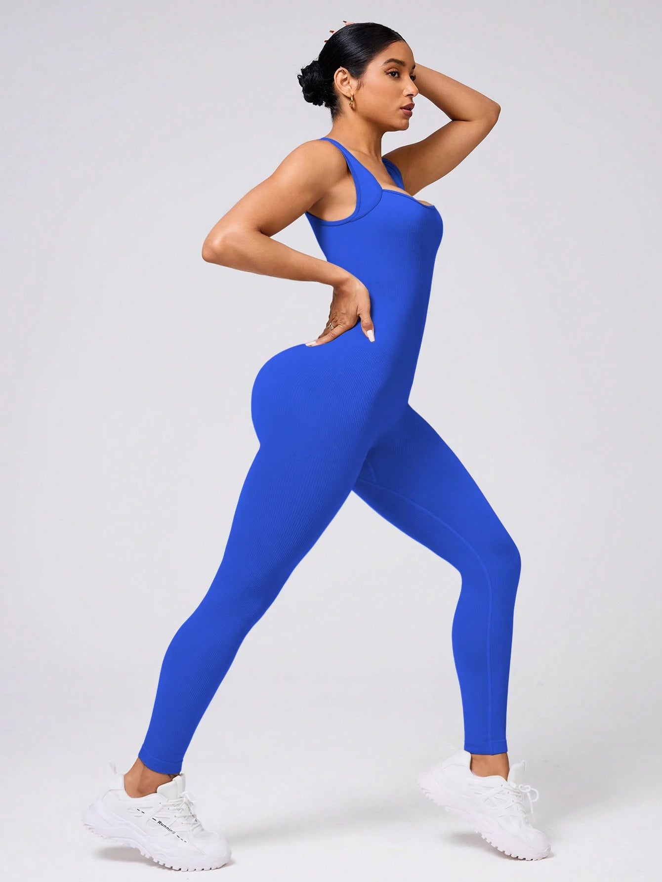 Sport Studio Ladies Solid Color Simple Daily Sports Jumpsuit